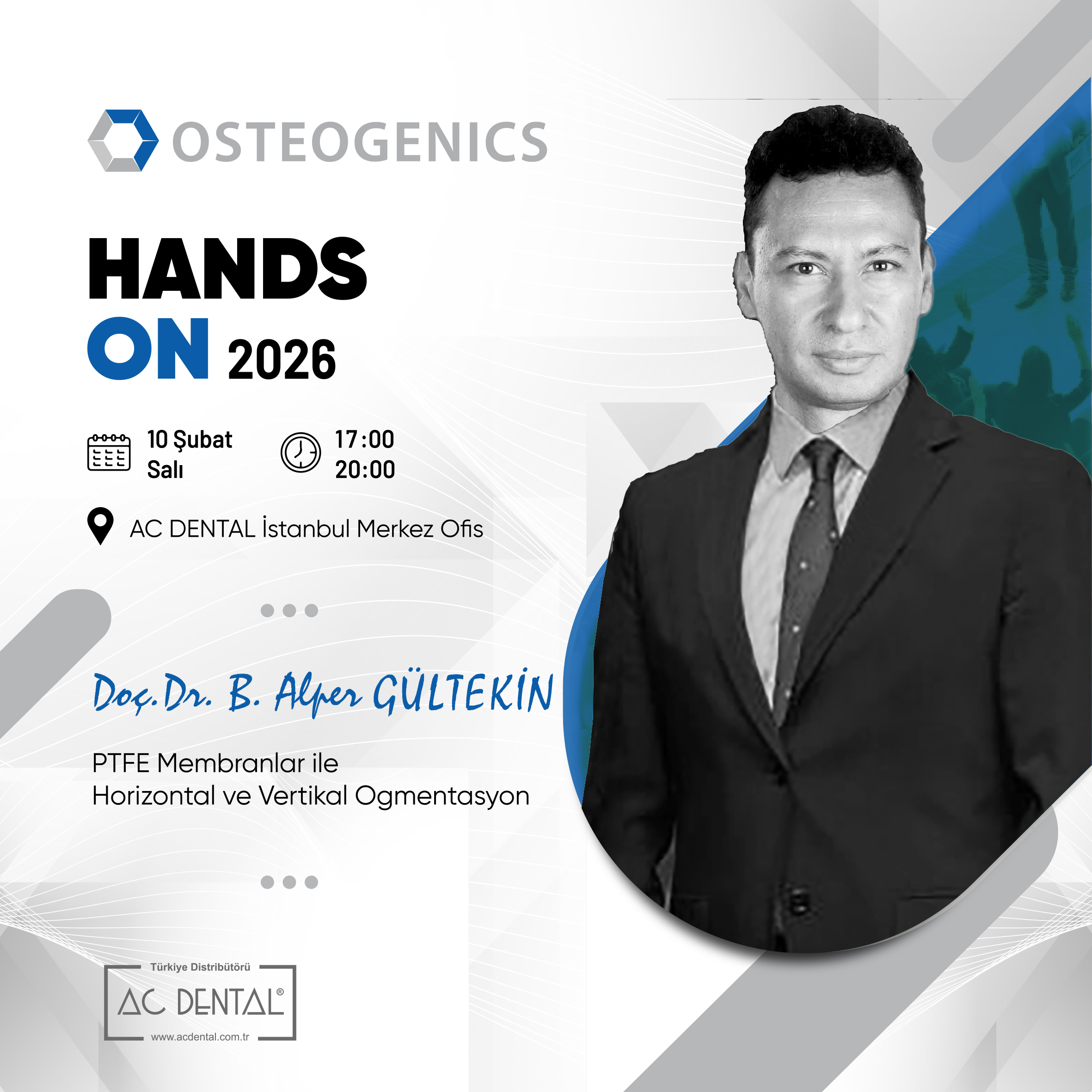 OSTEOGENICS HANDS ON <br> DOÇ.DR. <br> B.ALPER GÜLTEKİN